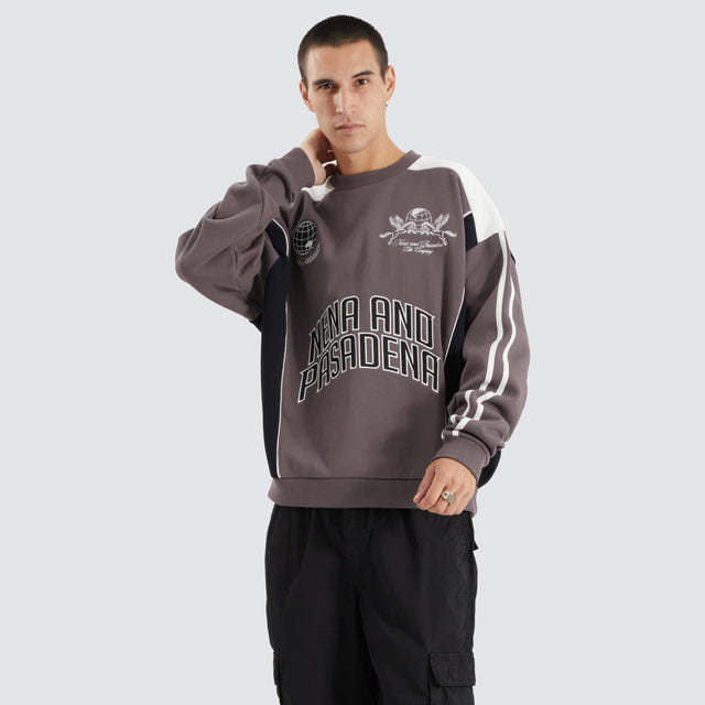 Practice Heavy Panelled Pullover Anthracite Black