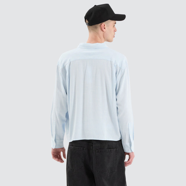 Progress Cube Longsleeve Shirt Blue Pinstripe