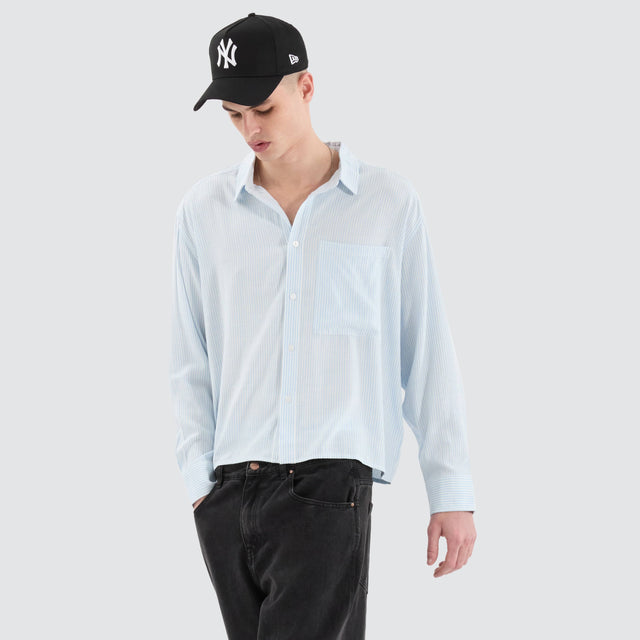 Progress Cube Longsleeve Shirt Blue Pinstripe