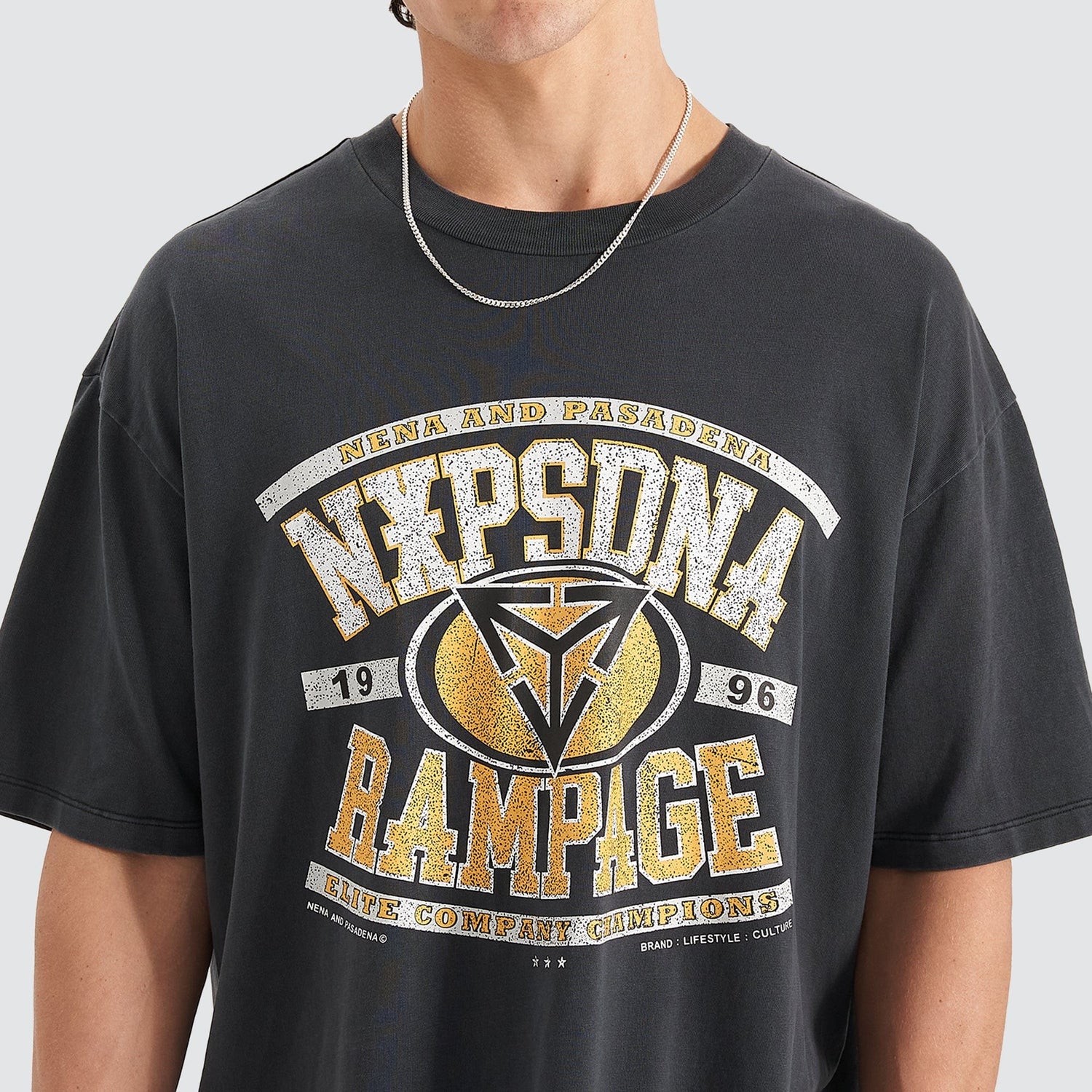 Rampage Heavy Box Fit Scoop T-Shirt Pigment Black