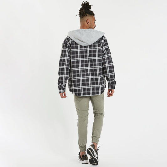 Resistance Hooded Flannel Black/White