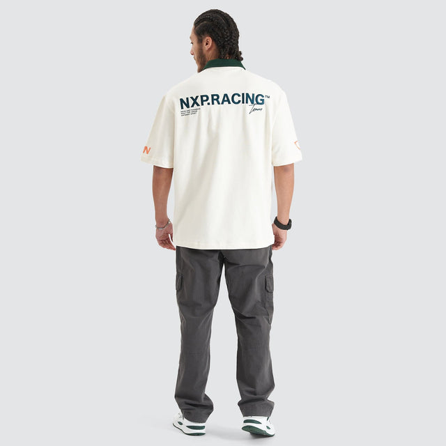Resistance Oversized Polo Tee Natural White