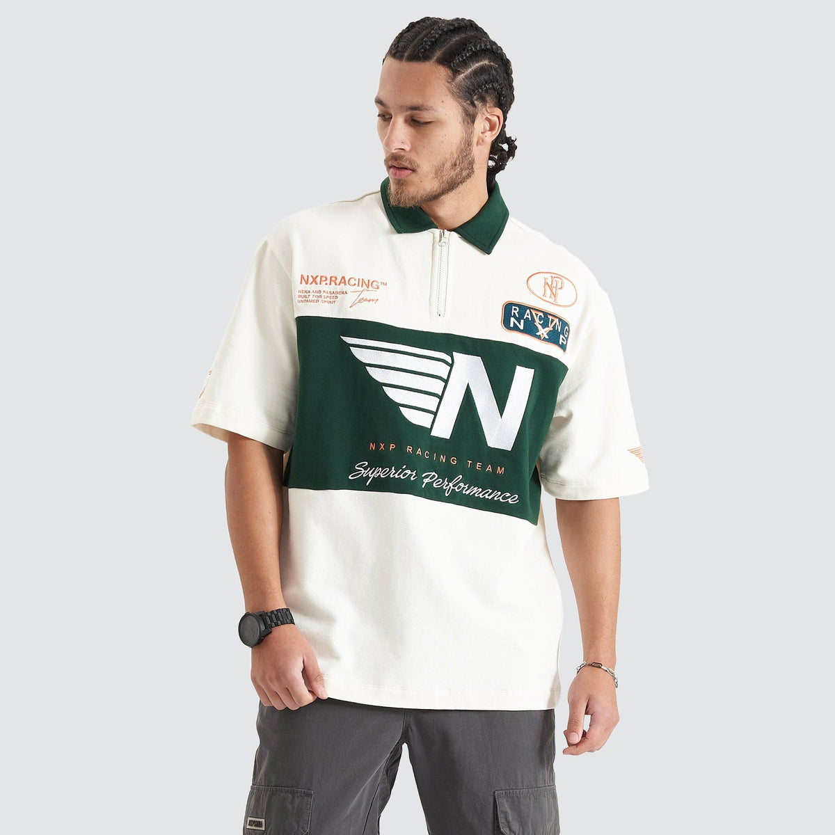 Resistance Oversized Polo Tee White - Nena Pasadena | NXP
