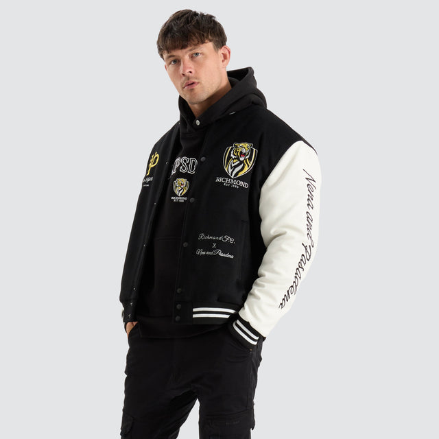 Richmond Tigers AFL Varsity Jacket Jet Black