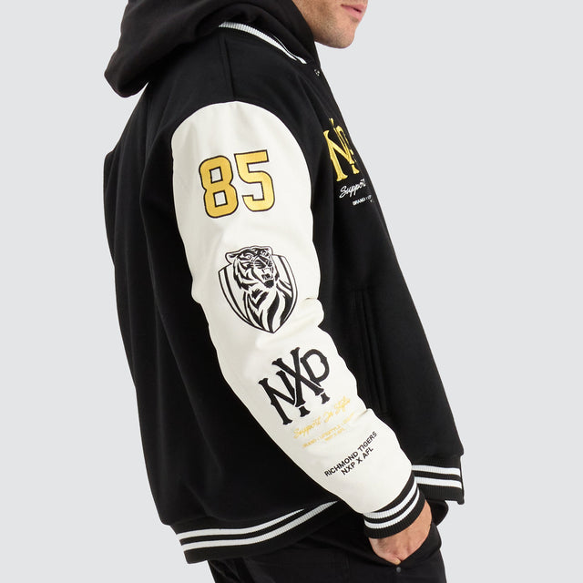 Richmond Tigers AFL Varsity Jacket Jet Black