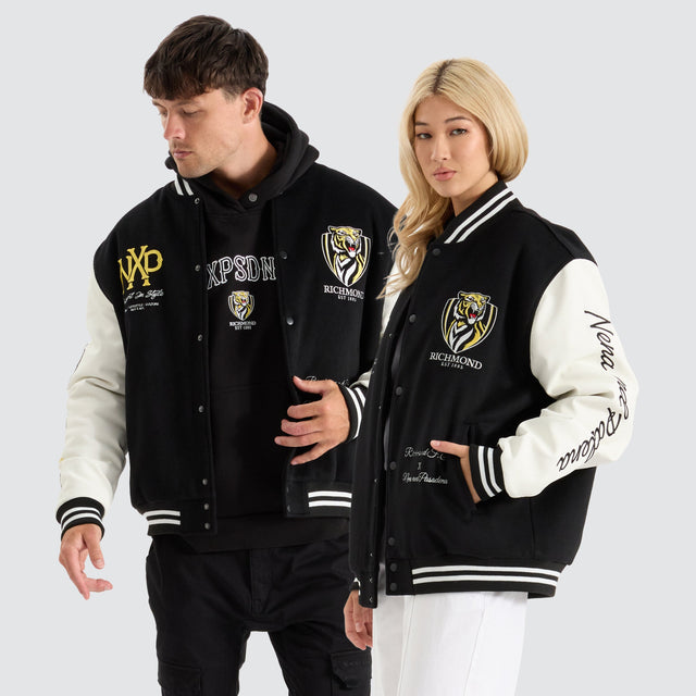 Richmond Tigers AFL Varsity Jacket Jet Black