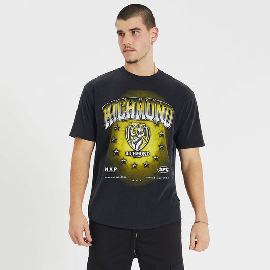 Richmond Tigers Box Fit Scoop T-Shirt Mineral Black