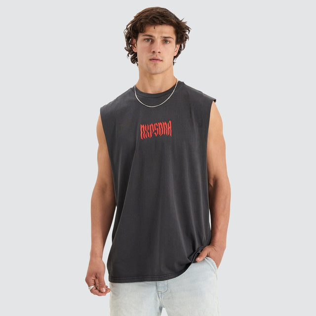 Riot Relaxed Muscle Tee Pigment Black