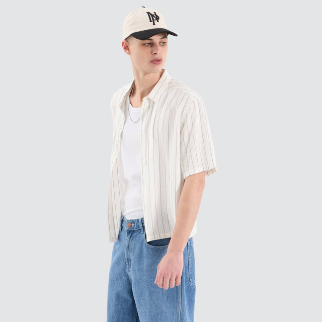 Sequence Cube Shortsleeve Shirt Black Pinstripe