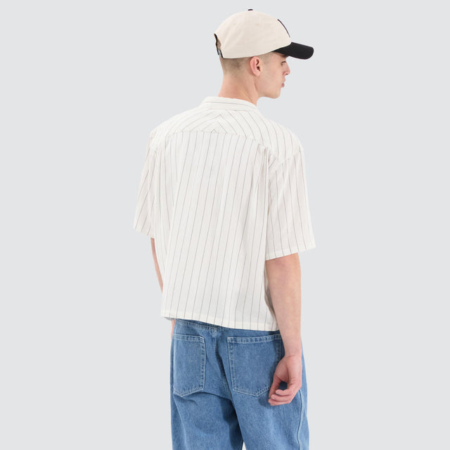 Sequence Cube Shortsleeve Shirt Black Pinstripe