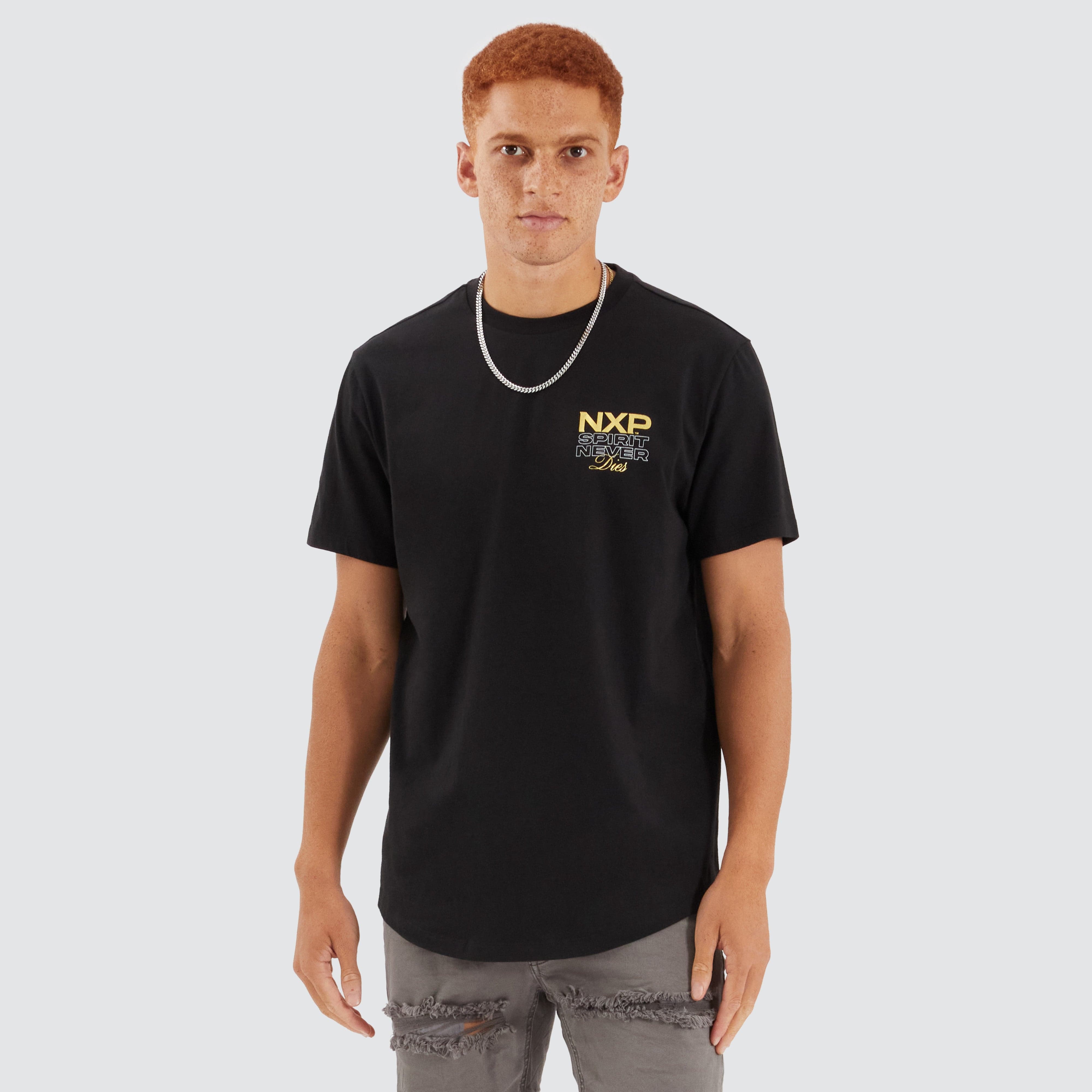 Simulation Dual Curved Tee in Jet Black | NXP