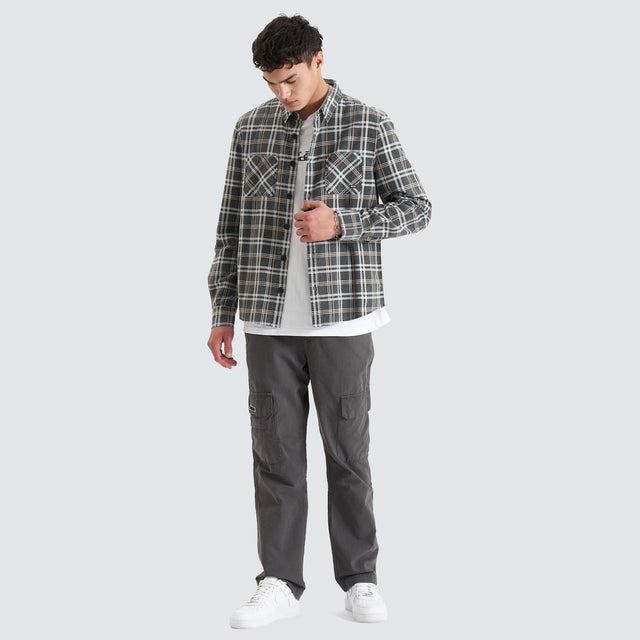 South Elevation LS Shirt Anthracite/White Check