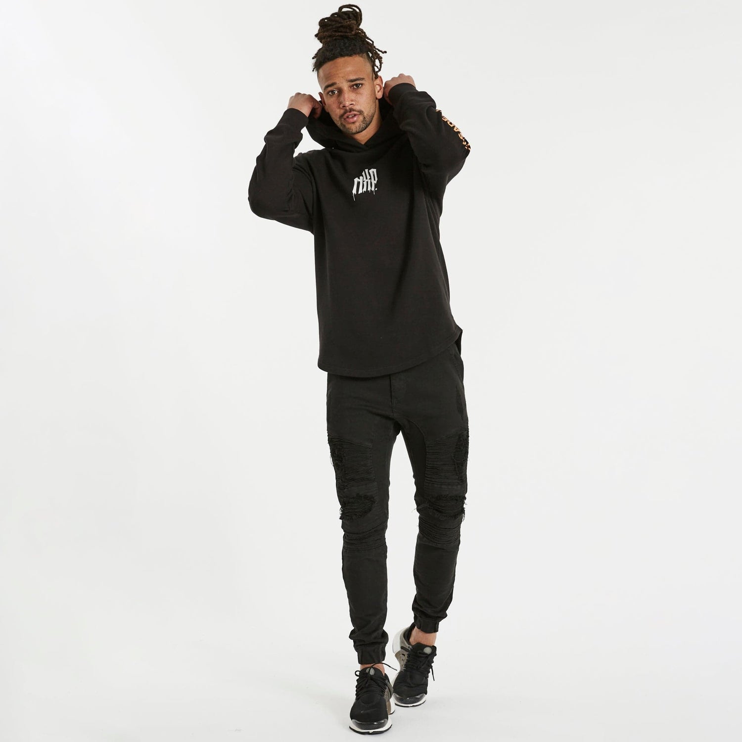 Sphere Hooded Dual Curved Jumper Jet Black