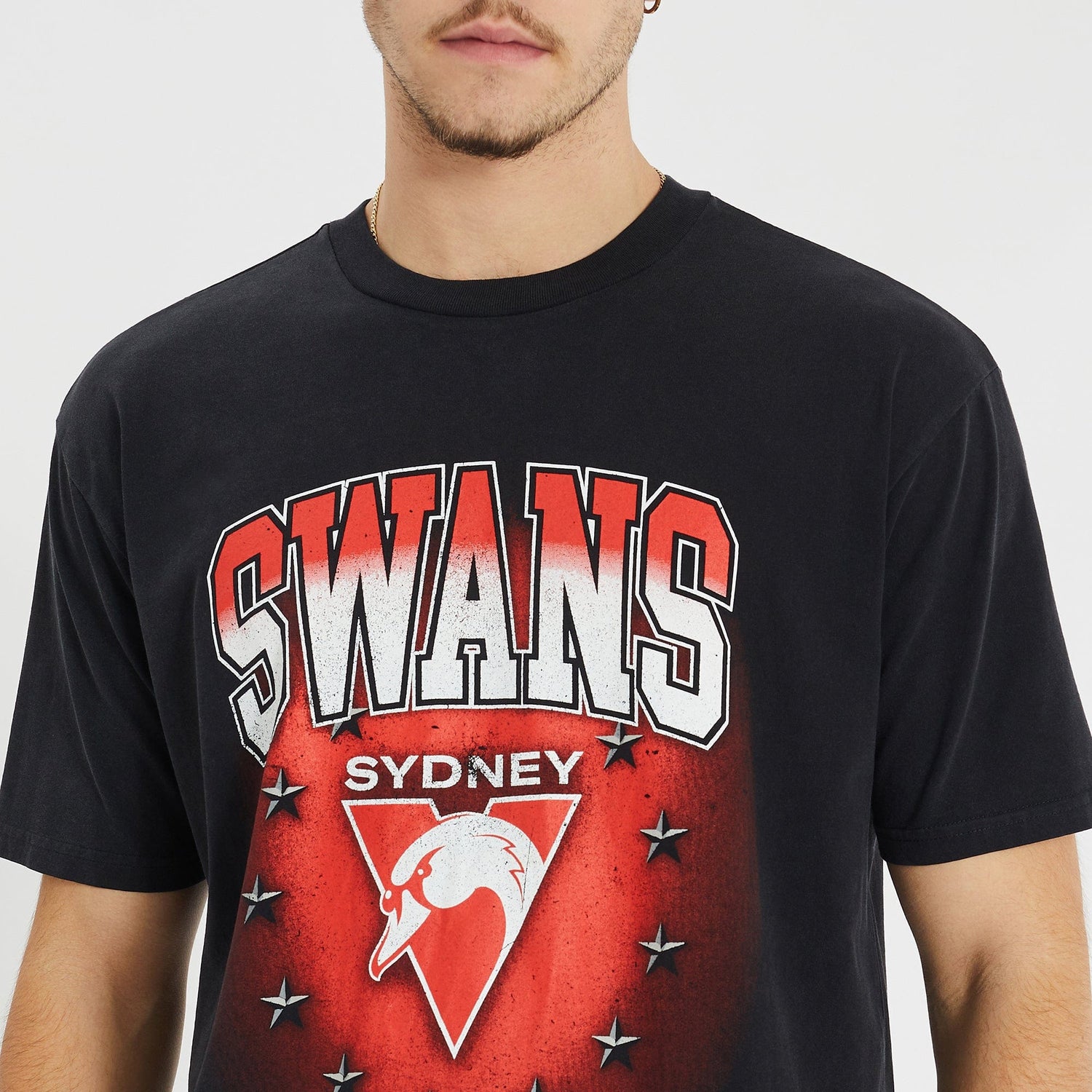 Sydney Swans Box Fit Scoop T-Shirt Mineral Black