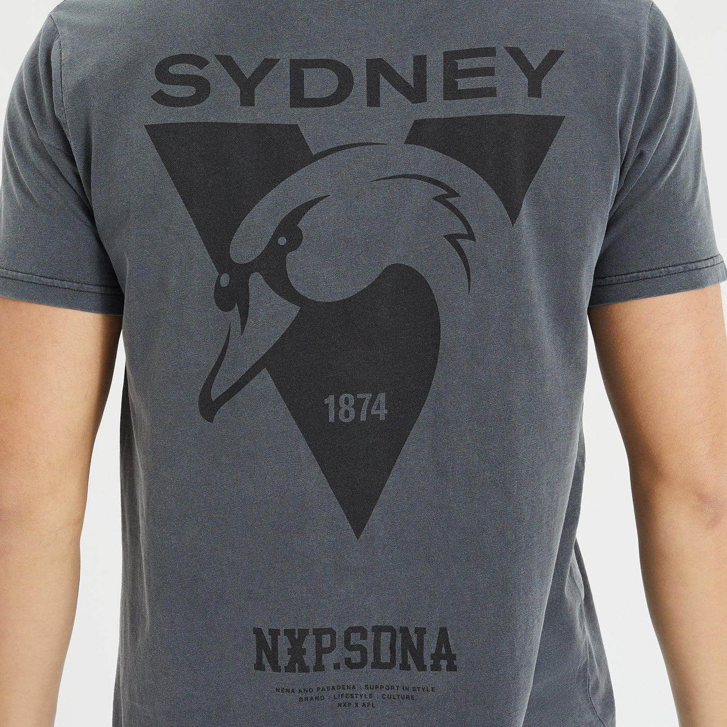 Sydney Swans Cape Back T-Shirt Pigment Charcoal