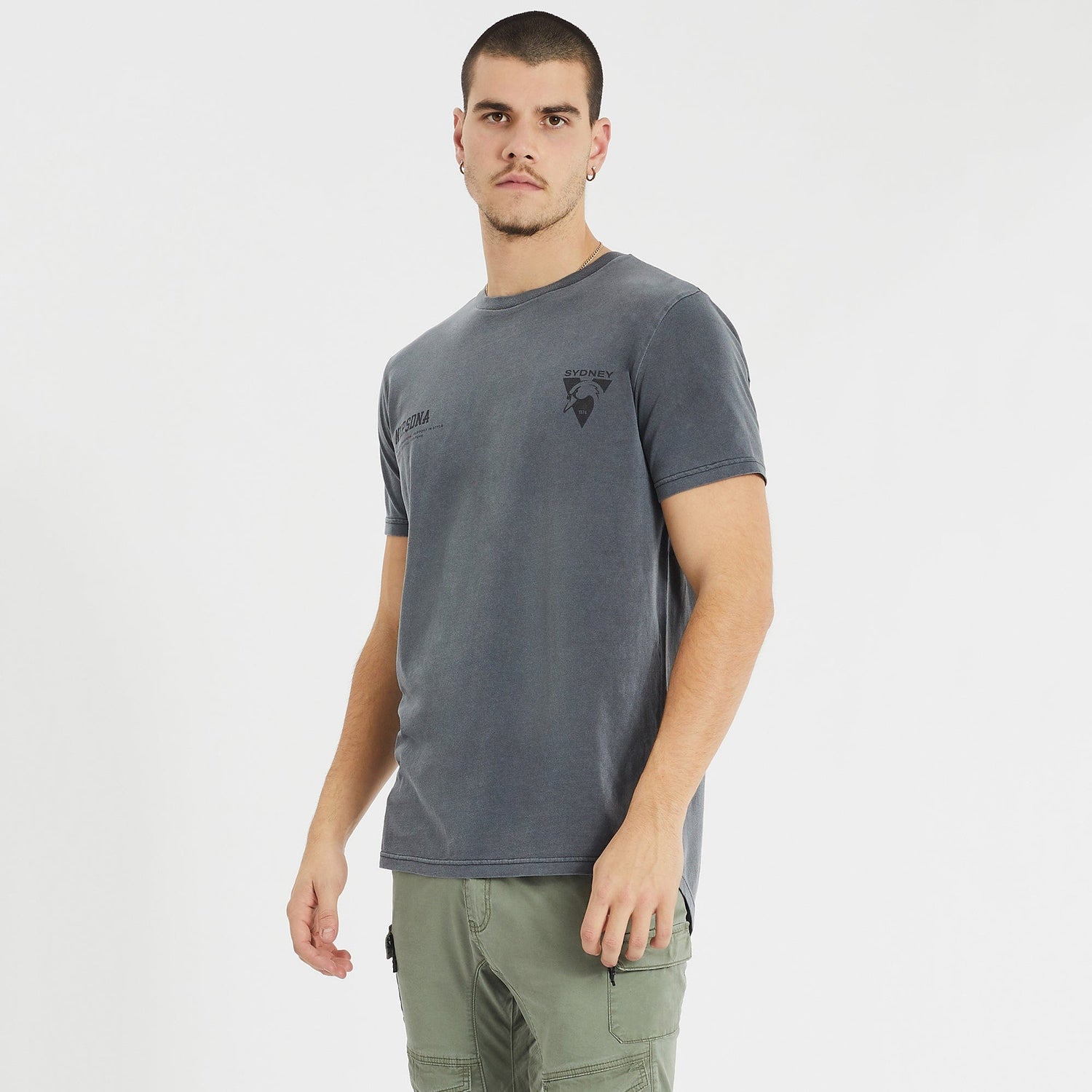 Sydney Swans Cape Back T-Shirt Pigment Charcoal