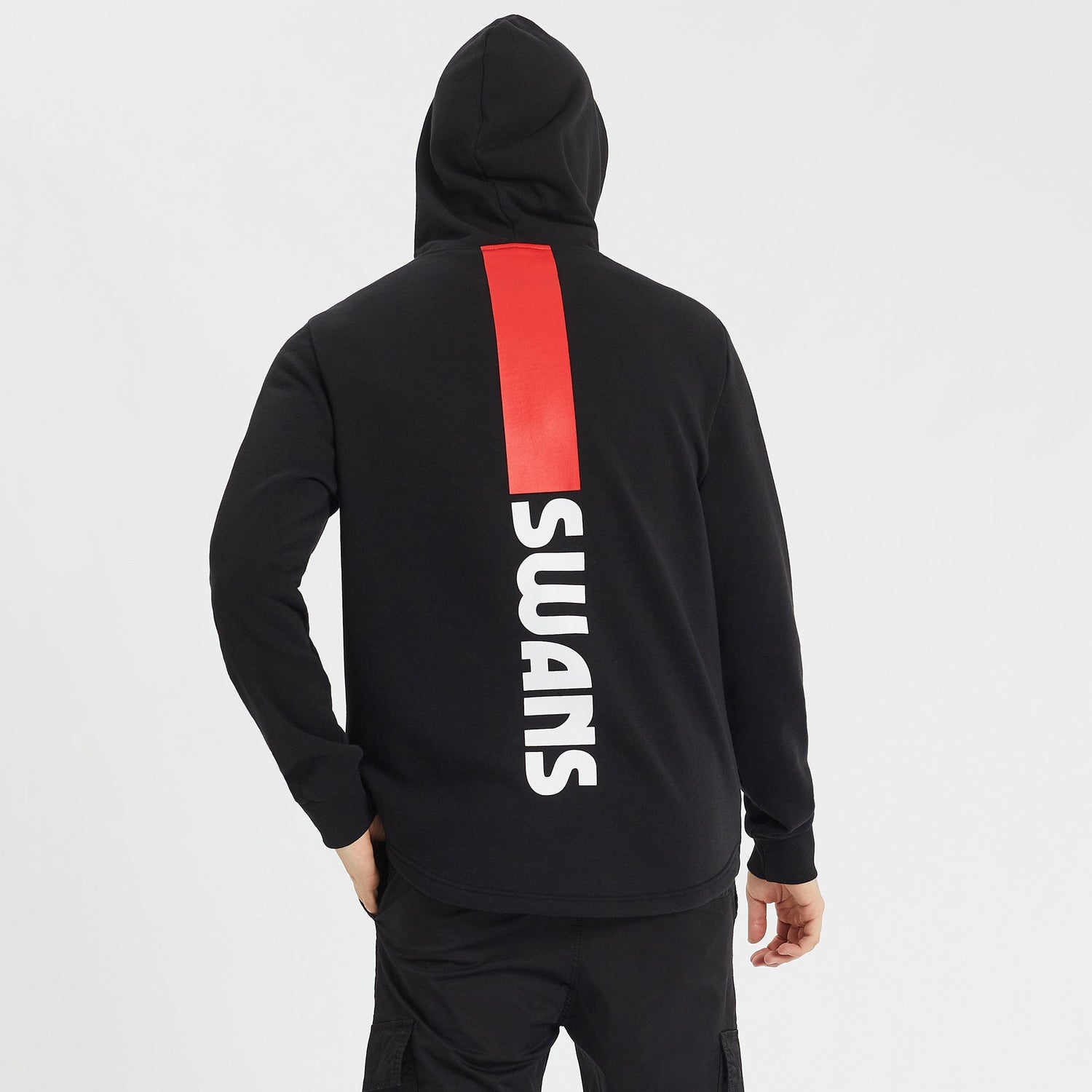 Sydney Swans Curved Hem Hoodie Jet Black