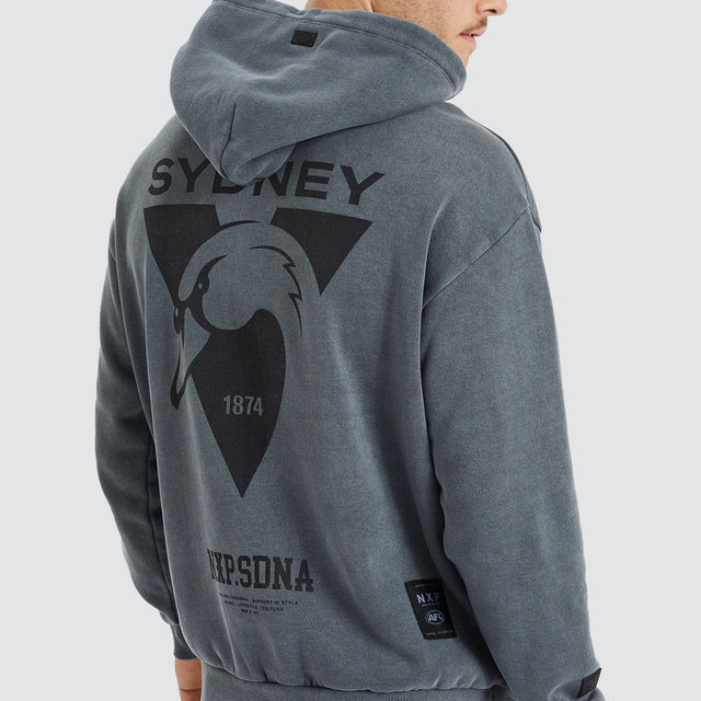 Sydney Swans Relaxed Hoodie Pigment Charcoal