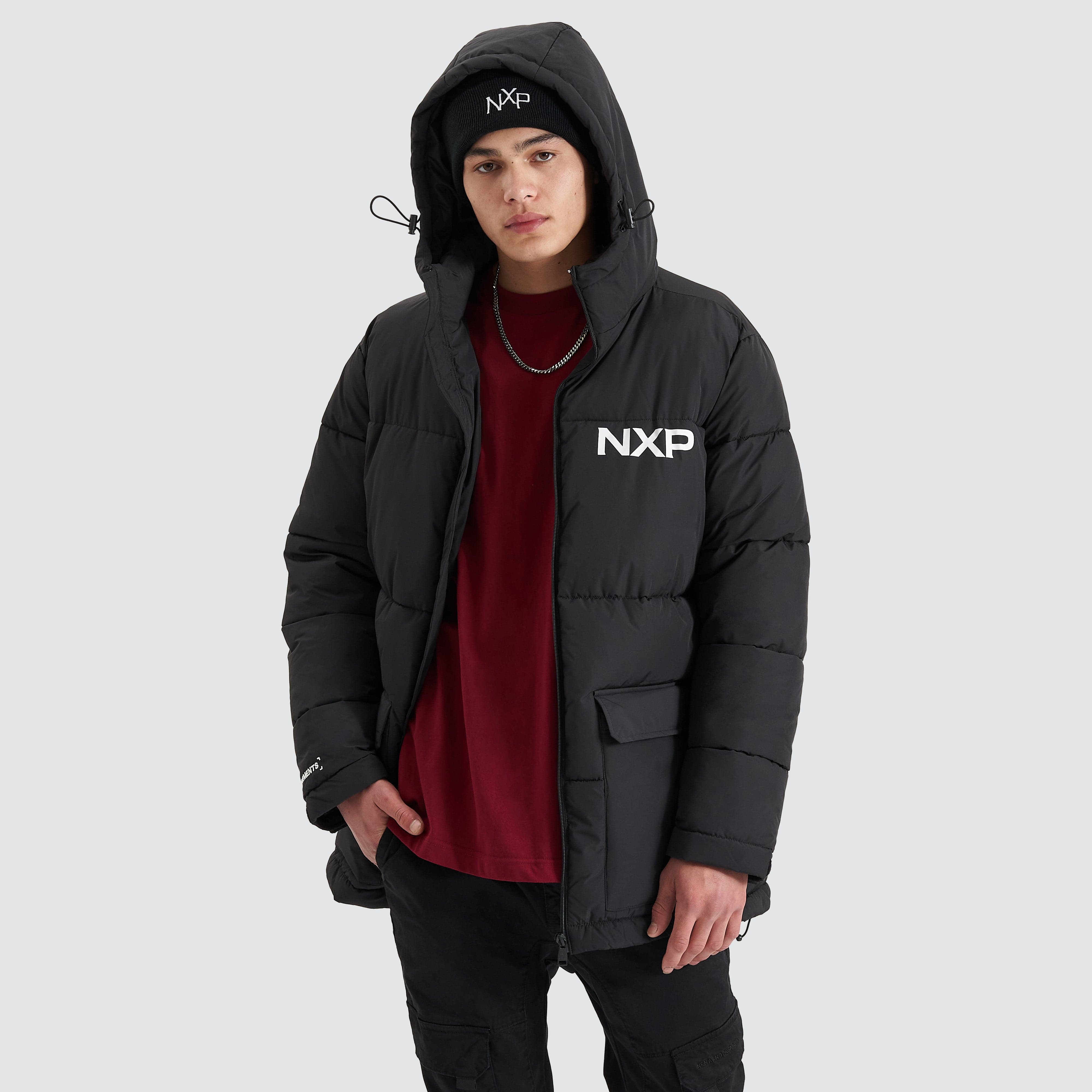 NXP Tectonics Puffer Jacket in Jet Black Nena and Pasadena Nena And Pasadena