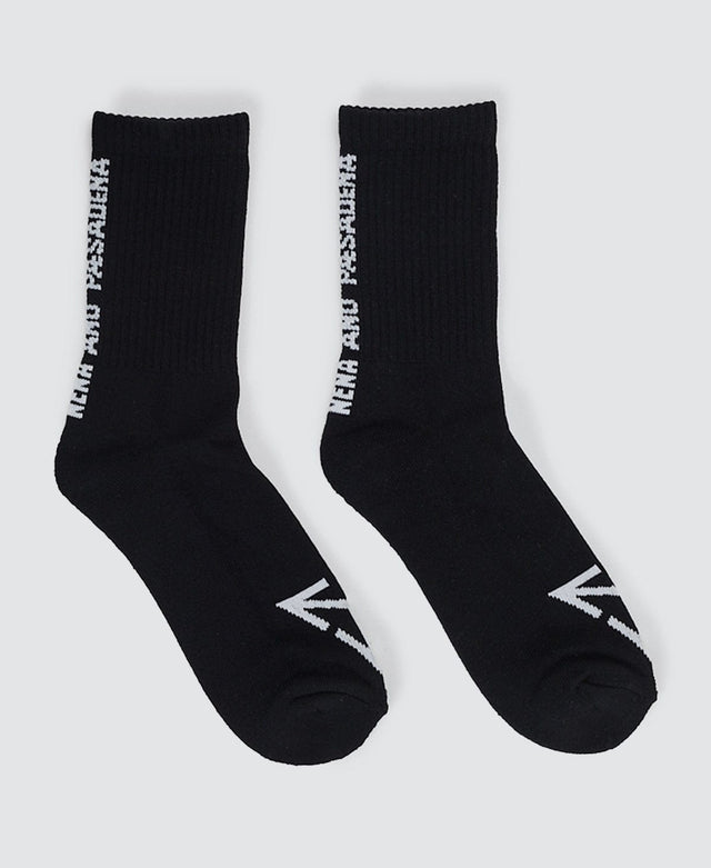 Triple 2PK Mid Socks Black