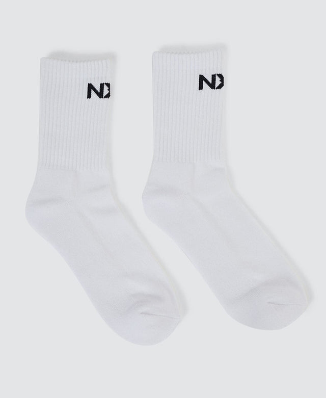 Triple 2PK Mid Socks White