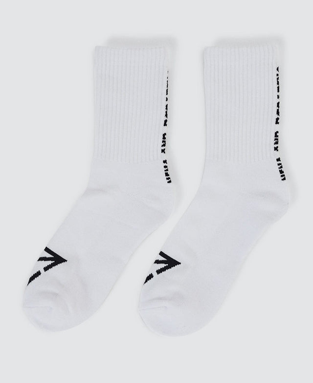 Triple 2PK Mid Socks White