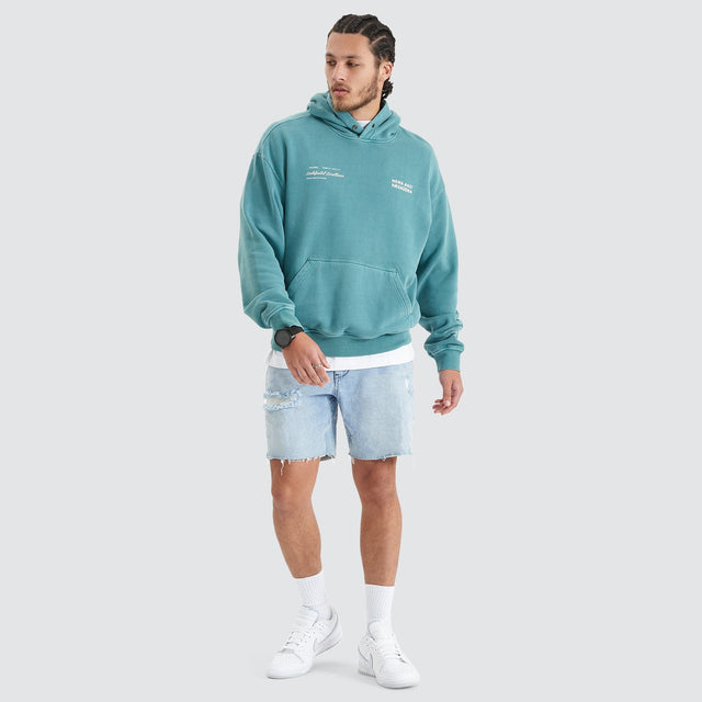 Umpire Heavy Box Fit Hooded Sweater Pigment Teal