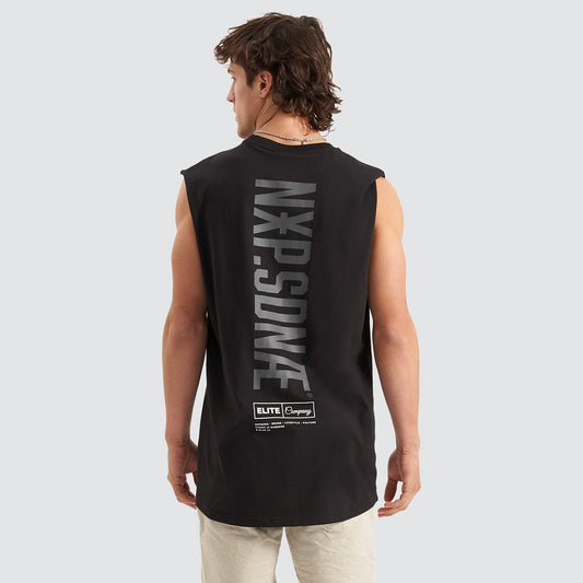 Underdog Scoop Back Muscle Tee Jet Black