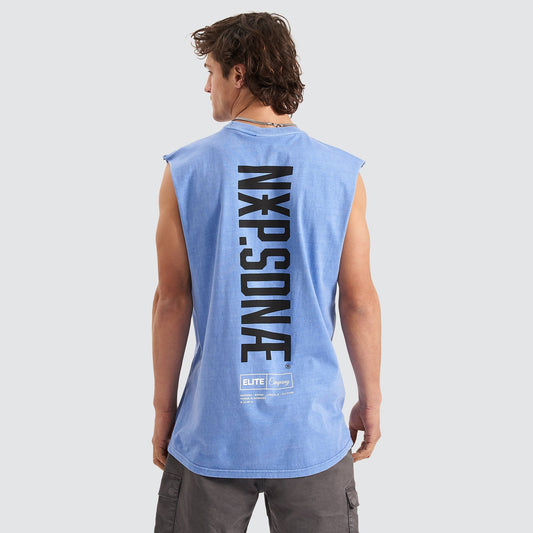 Underdog Scoop Back Muscle Tee Pigment Blue