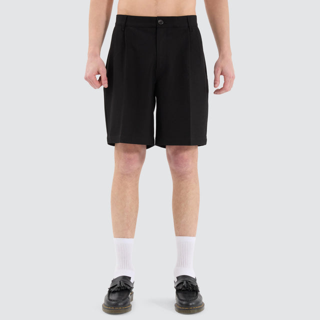 black dress shorts Venture Pleated Dress Shorts in Black