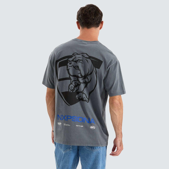 Western Bulldogs AFL Box Fit Tee Pigment Charcoal