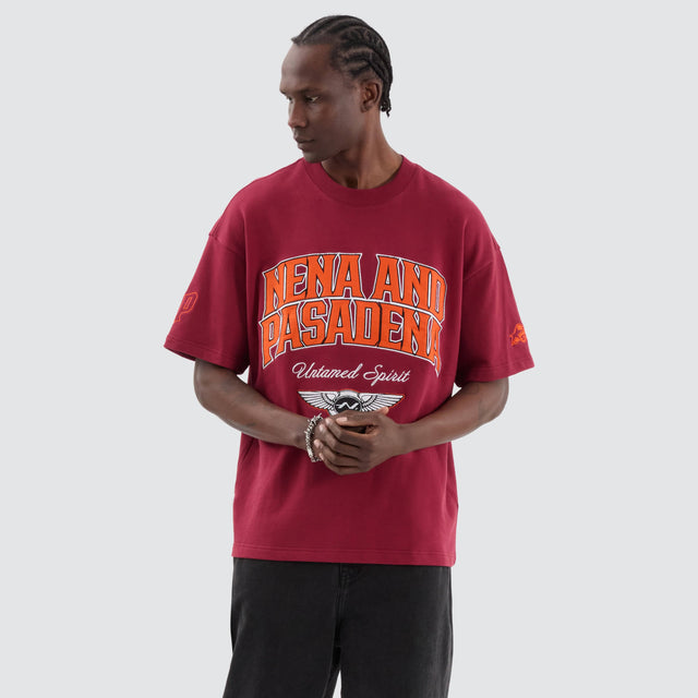 Wings Loopback Raptor Tee Maroon