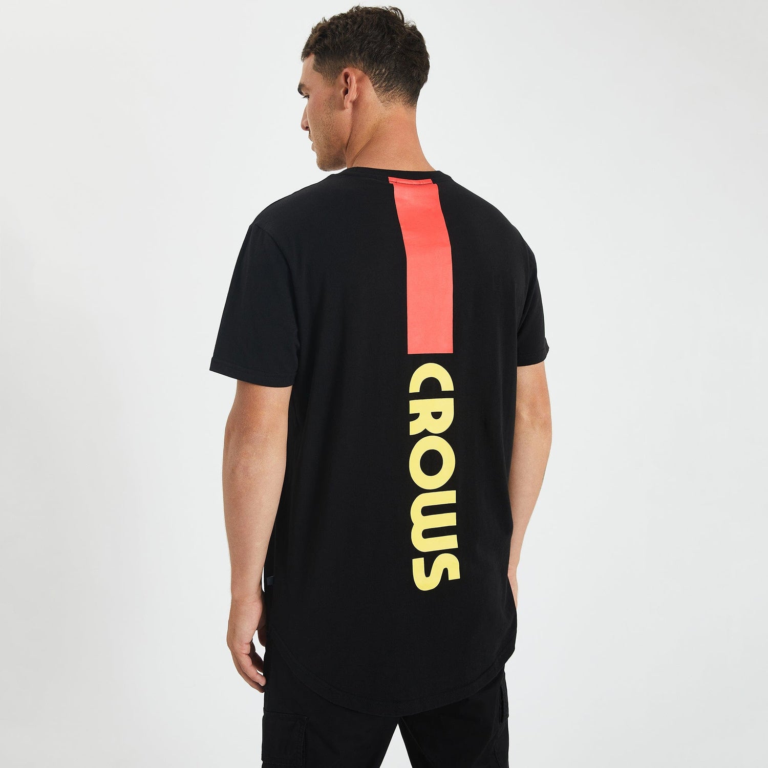 Adelaide Crows Curved Hem T-Shirt Jet Black