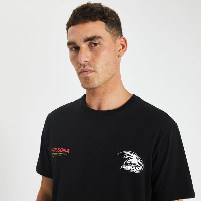 Adelaide Crows Curved Hem T-Shirt Jet Black
