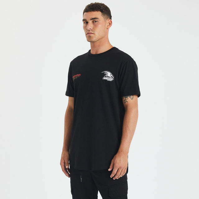 Adelaide Crows Curved Hem T-Shirt Jet Black