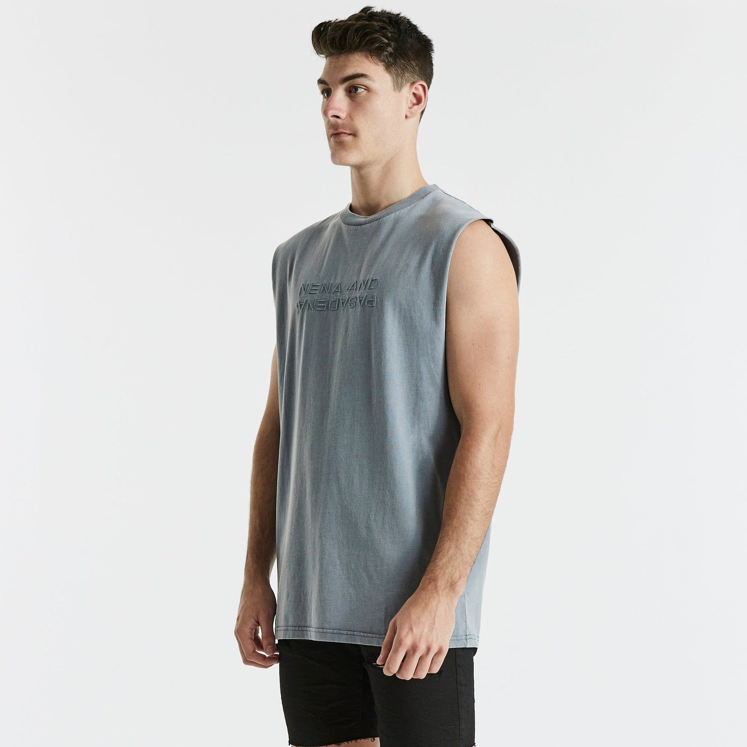 Apart Relaxed Muscle Tee Mineral Folkstone Grey
