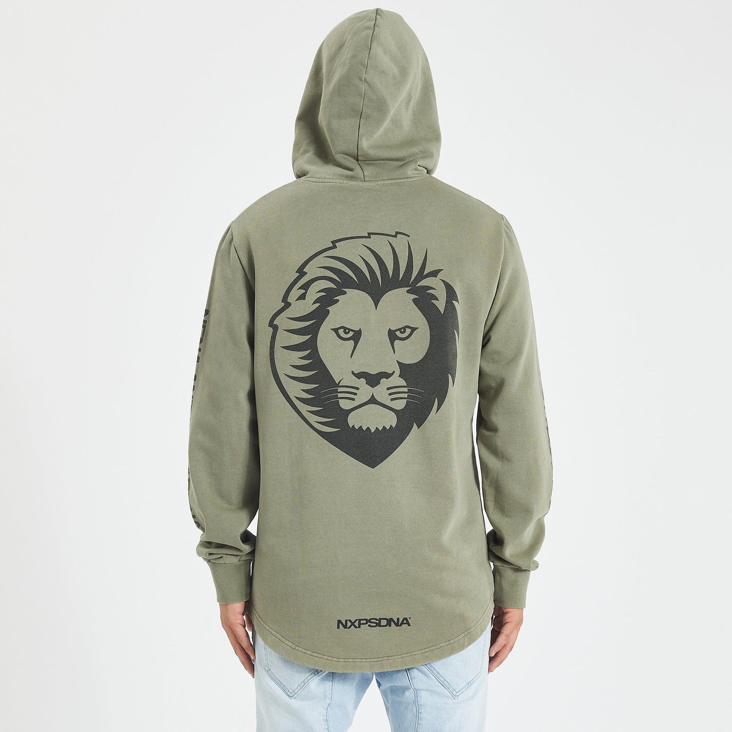 Brisbane Lions Curved Hem Hoodie Pigment Khaki