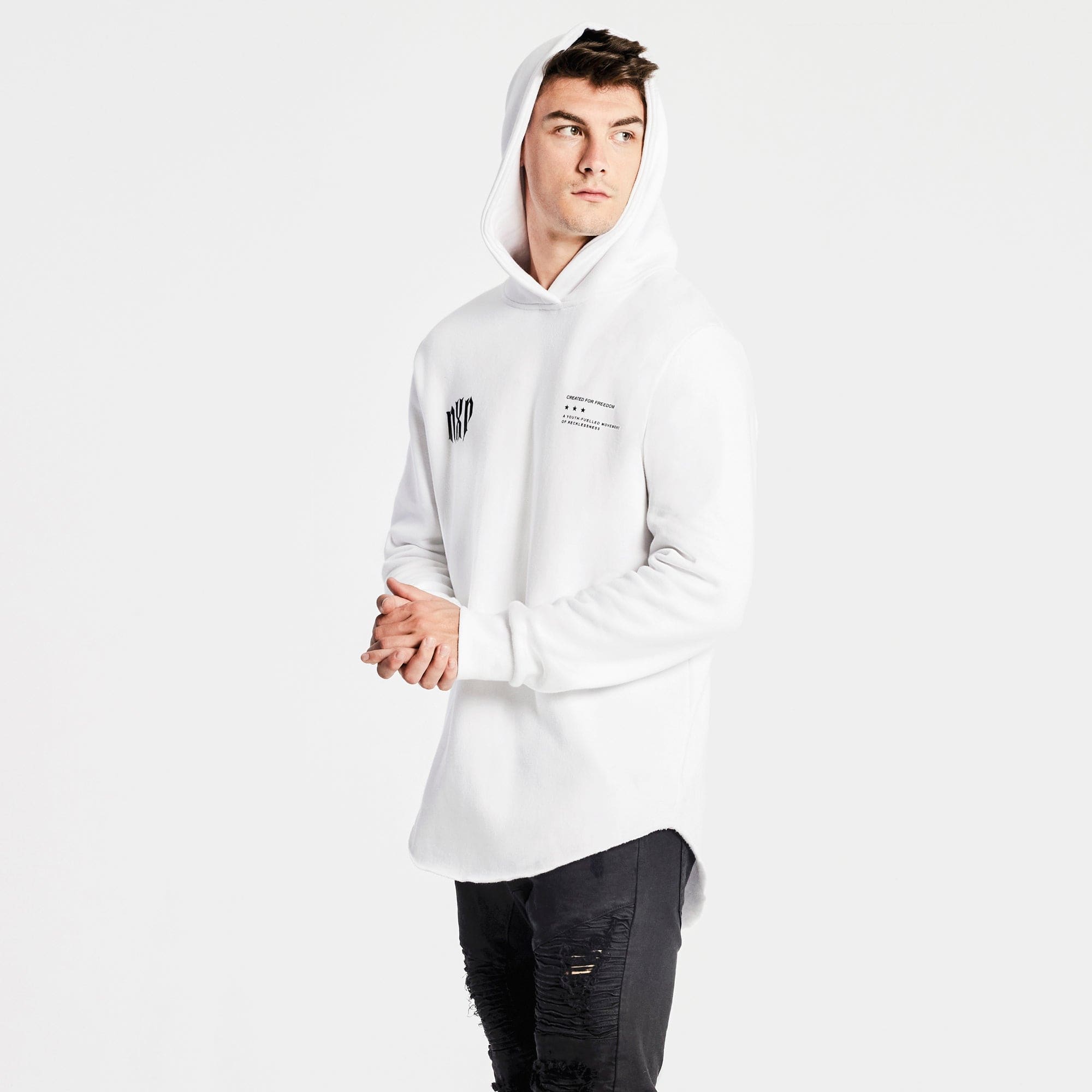 Rosemount Baseball - White 3D Embroidered UNRL Crossover Hoodie II