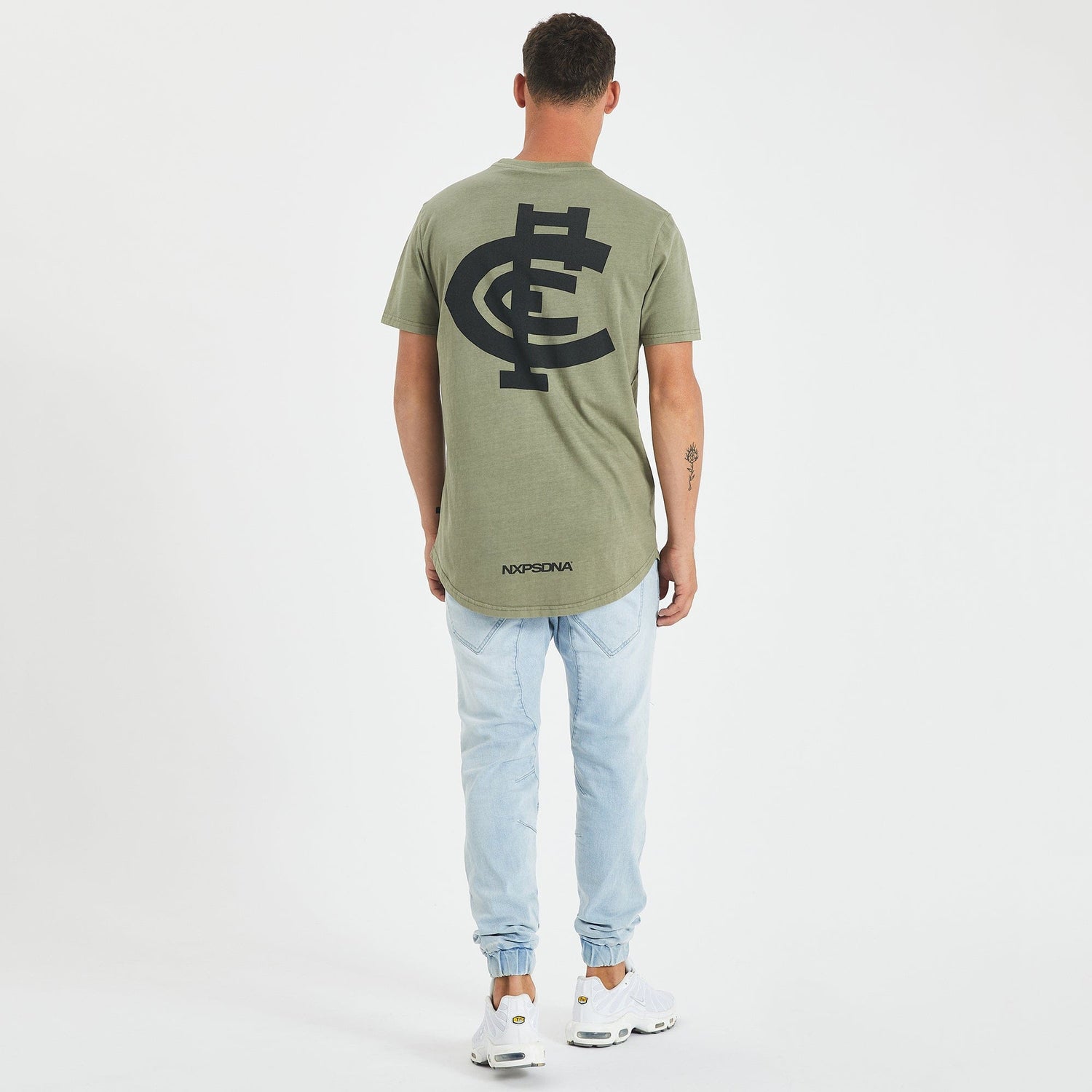 Carlton Blues Curved Hem T-Shirt Pigment Khaki