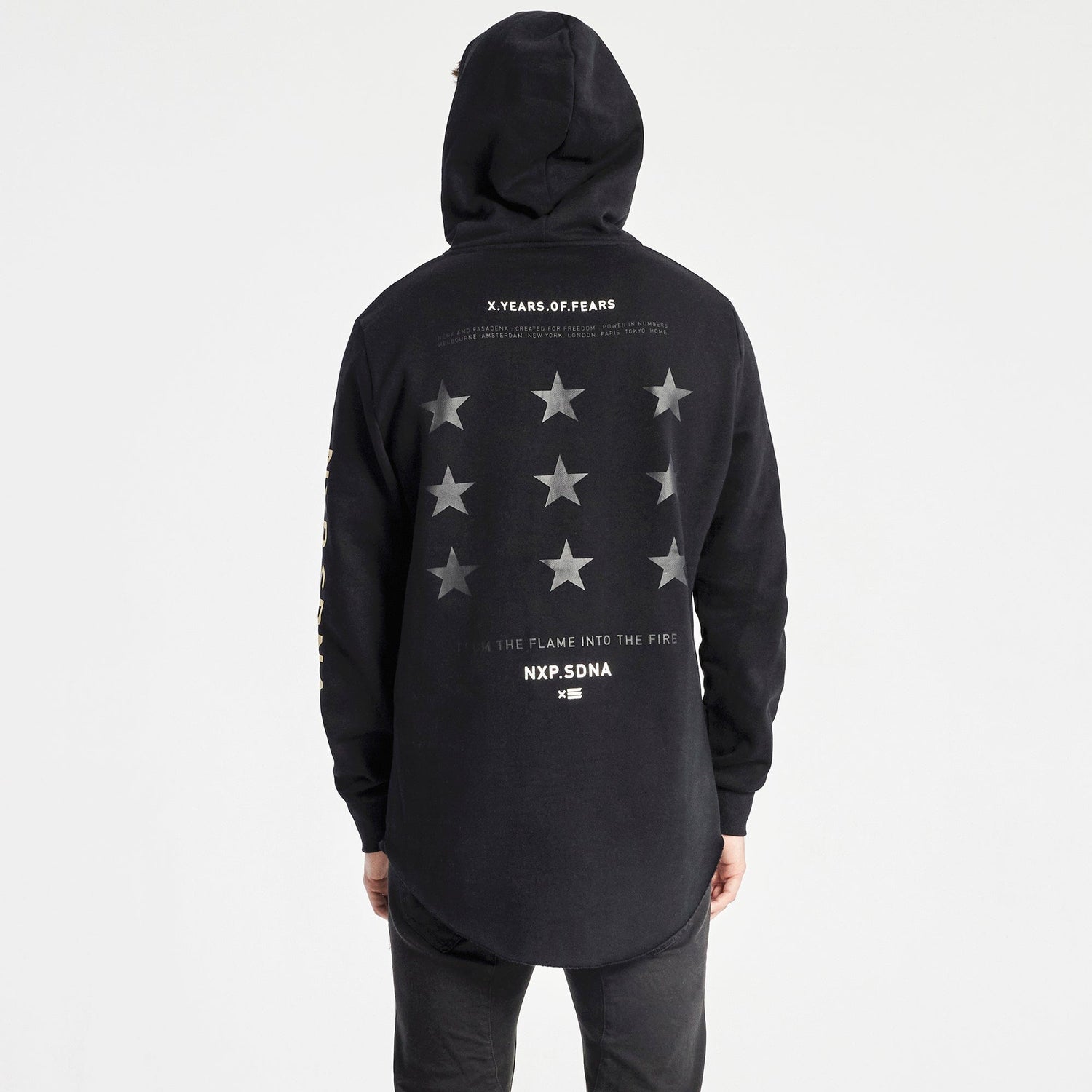 Catastrophy Dual Curved Hoodie Jet Black