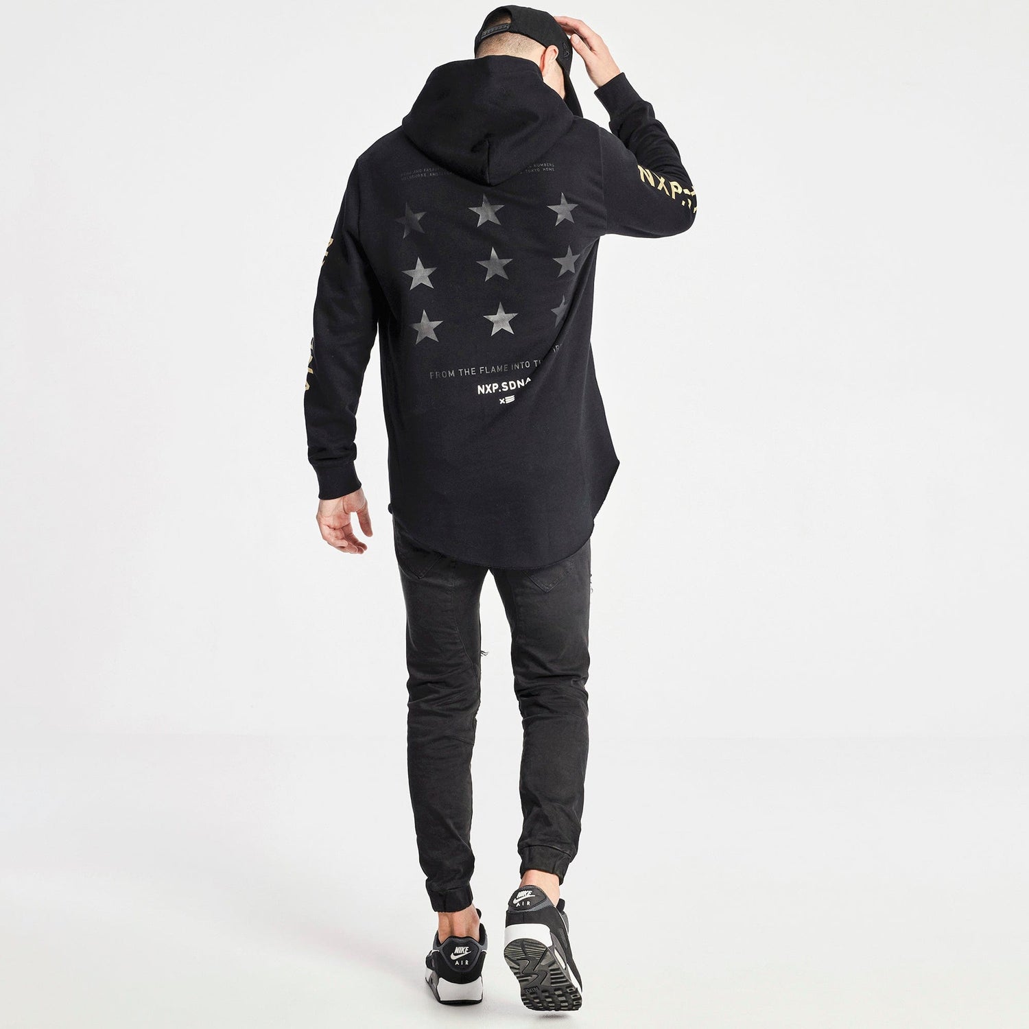 Catastrophy Dual Curved Hoodie Jet Black