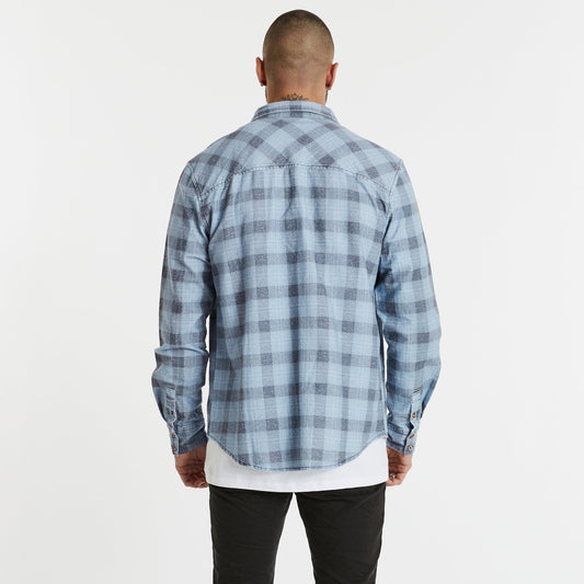 Charge Casual Long Sleeve Shirt Blue/Grey Check