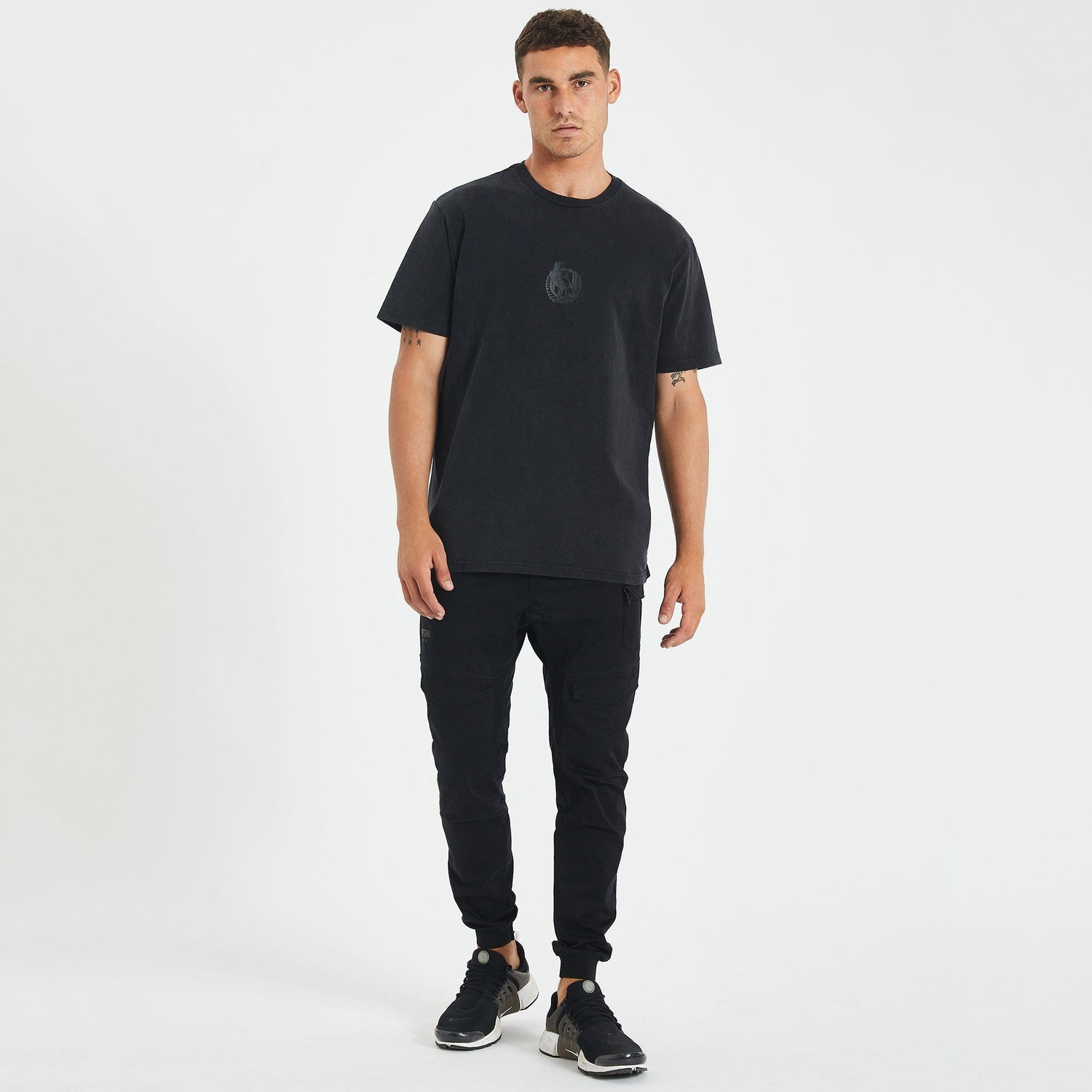 Collingwood Magpies Relaxed Fit T-Shirt Mineral Black