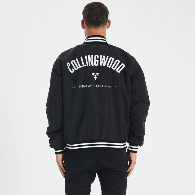 Collingwood Magpies Varsity Jacket Black