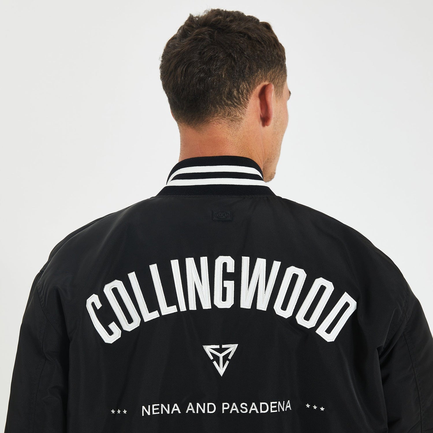Collingwood Magpies Varsity Jacket Black