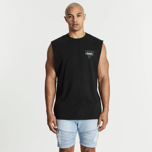 Crash Scoop Back Muscle Tee Jet Black