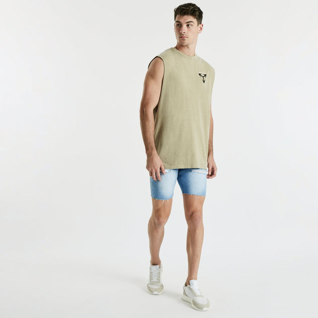 Crowd Scoop Back Muscle Tee Pigment Light Taupe