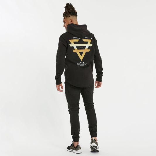 Defender Hooded Dual Curved Jumper Jet Black