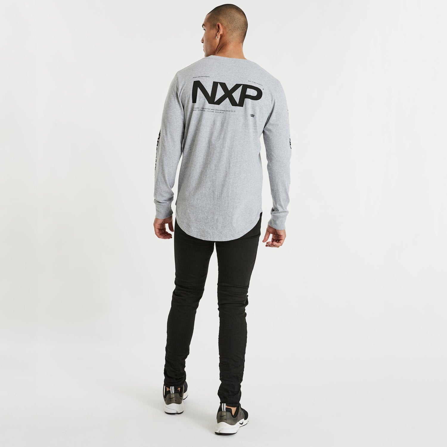 Direction Cape Back Long Sleeve T-Shirt Grey Marle