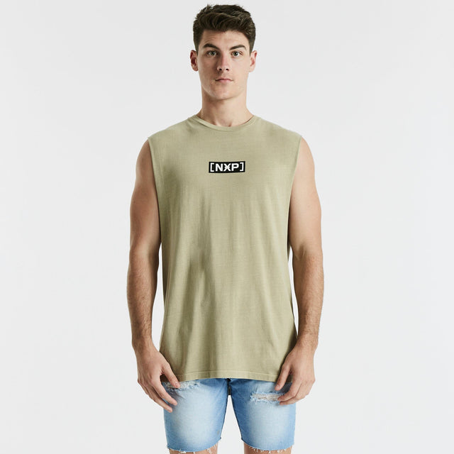 Electric Scoop Back Muscle Tee Pigment Light Taupe